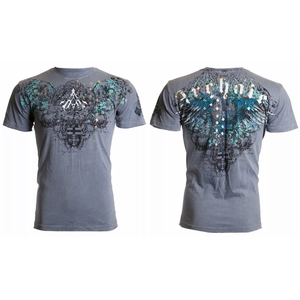 Archaic Affliction Men's T-Shirt Short Sleeve INHERITANCE Cross Biker